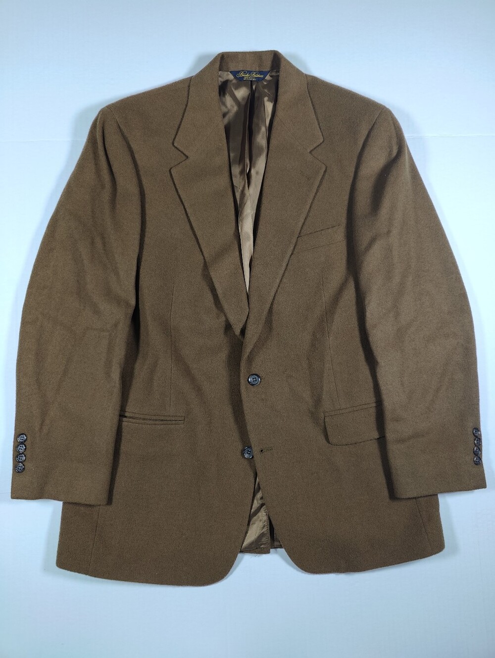 Vintage Brooks Brothers 100% Camel Hair Tan Blazer Size 41R Union Made In USA